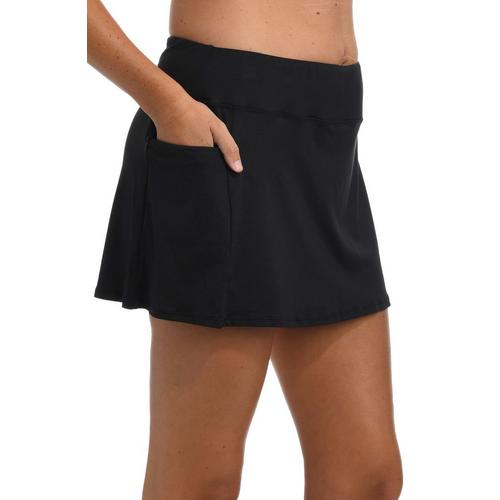 Women's 24th & Ocean Solid Mid Swim Skort - Primary Image