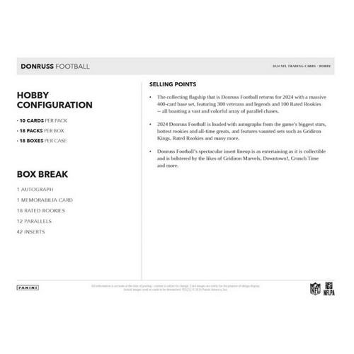 2024 Panini Donruss Football Hobby Box - Primary Image