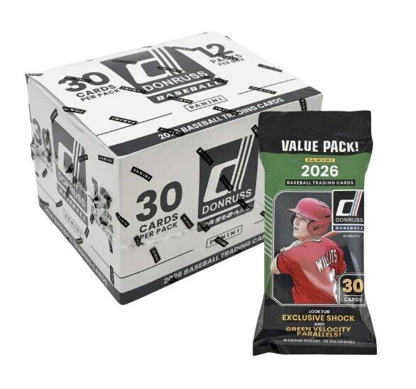 2026 Panini Donruss Baseball Trading Card Value Pack Box