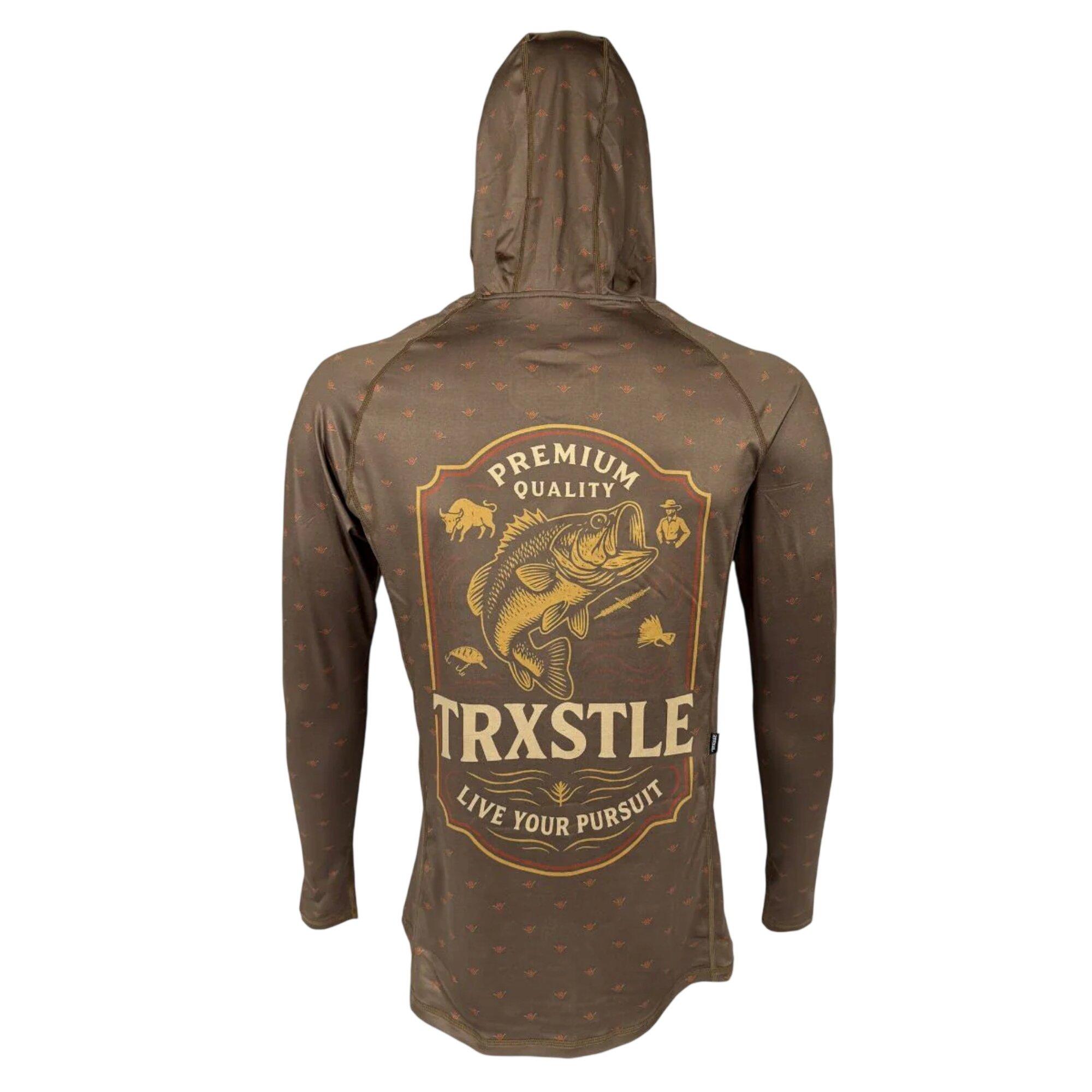 Men's TRXSTLE Basswater Featherweight Long Sleeve Hooded Fly Fishing T-Shirt