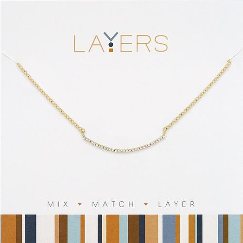 Layers CZ Bar Necklace - Primary Image
