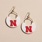 Nickel & Suede University of Nebraska Nina Earrings - Thumbnail 1 of 2