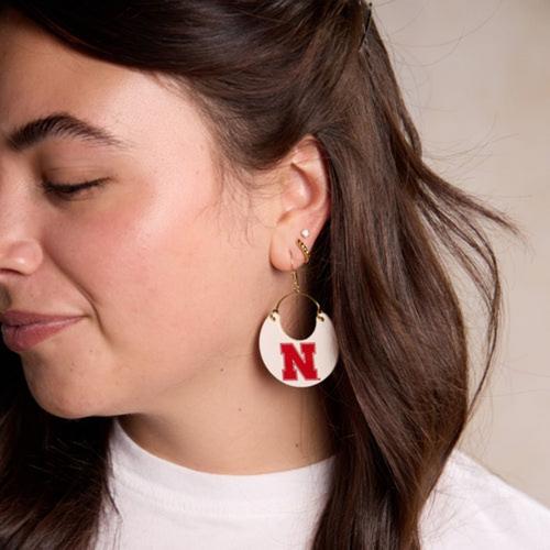 Nickel & Suede University of Nebraska Nina Earrings - Primary Image