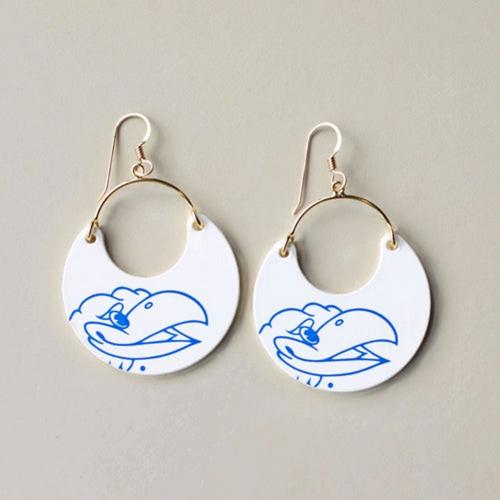 Nickel & Suede University of Kansas Jayhawk Nina Earrings - Primary Image
