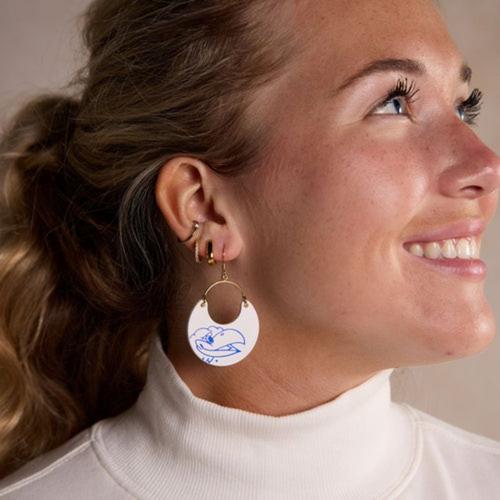 Nickel & Suede University of Kansas Jayhawk Nina Earrings - Primary Image