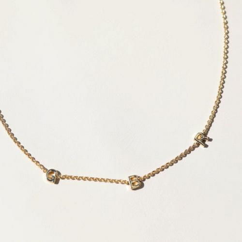 Nickel & Suede "Go Big Red" Initial University of Nebraska Necklace - Primary Image