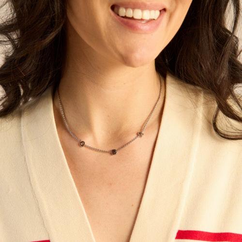 Nickel & Suede "Go Big Red" Initial University of Nebraska Necklace - Primary Image