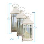 Melrose International Traditional Ivory Metal Lantern (Set of 3) - Thumbnail 3 of 4