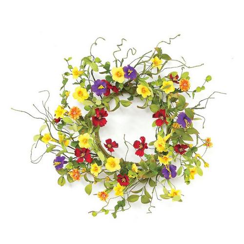 Melrose International Summer Garden Trumpet Wreath 20"D - Primary Image