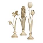 Melrose International Distressed Ivory Floral Stem Sculpture (Set of 3) - Thumbnail 1 of 2