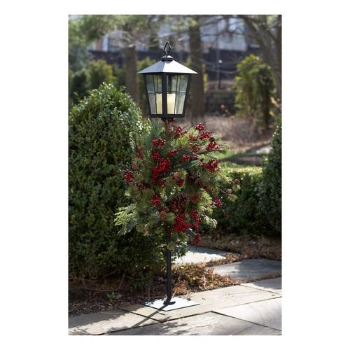 Melrose International Metal Lantern Post with Wreath Holder 43.25"H - Primary Image