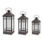 Melrose International Traditional Black Metal Lantern (Set of 3) - Thumbnail 4 of 4