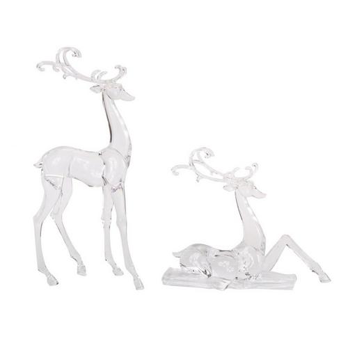 Melrose International Clear Acrylic Deer Figurines (Set of 2) - Primary Image