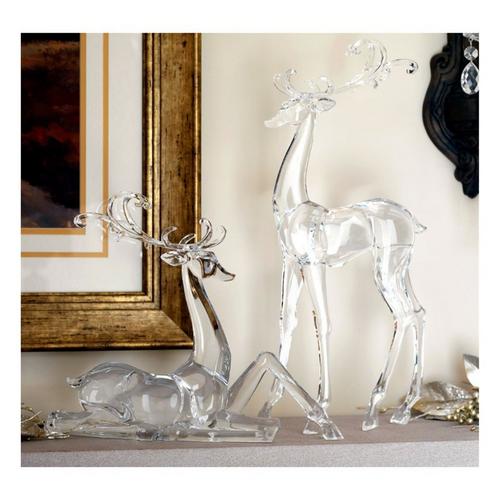 Melrose International Clear Acrylic Deer Figurines (Set of 2) - Primary Image