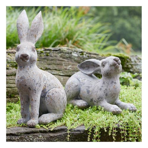 Melrose International Weathered Stone Garden Rabbit Figurine (Set of 2) - Primary Image