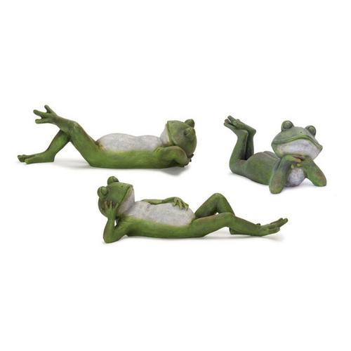 Melrose International Lounging Garden Frog Figurine (Set of 3) - Primary Image