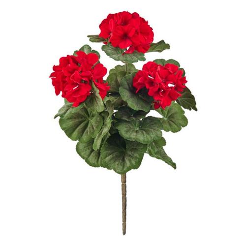 Melrose International Red Geranium Floral Bush (Set of 2) - Primary Image