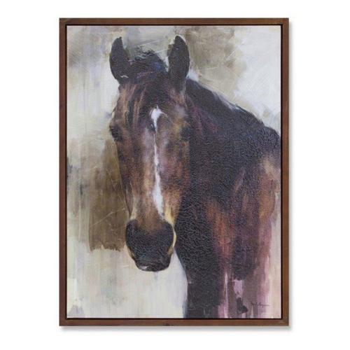 Melrose International 31.5"H Wood Framed Horse Canvas Painting - Primary Image