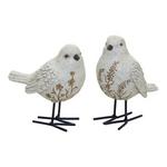 Melrose International Bird Figurine with Carved Floral Design (Set of 2) - Thumbnail 1 of 2