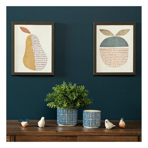 Melrose International Ornamental Blue and White Ceramic Pot (Set of 2) - Primary Image