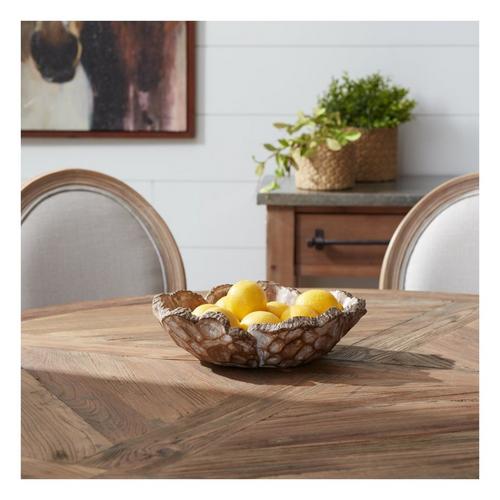 Melrose International 12.75"D Carved Wood Design Flower Bowl - Primary Image