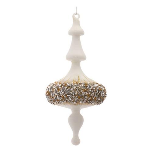 Melrose International Glass Gold Glittered Finial Ornament (Set of 6) - Primary Image