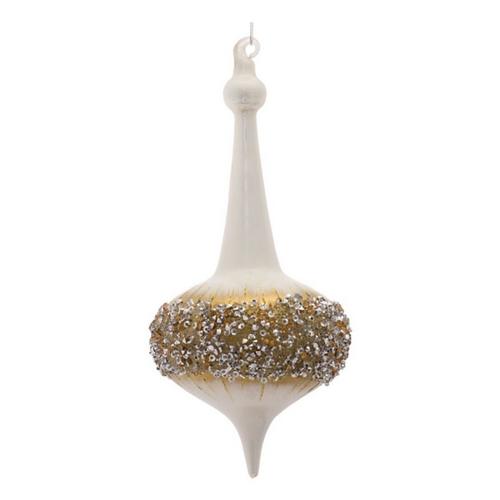 Melrose International Glass Gold Glittered Finial Ornament (Set of 6) - Primary Image