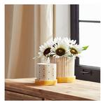 Melrose International Stone Bumble Bee Striped Planter with Plate (Set of 2) - Thumbnail 4 of 4