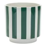 Melrose International Green and White Striped Planter (Set of 2) - Thumbnail 2 of 3