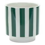 Melrose International Green and White Striped Planter (Set of 2) - Thumbnail 3 of 3