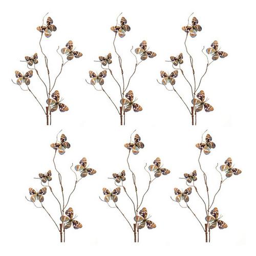 Melrose International Blue and Orange Wire Butterfly Spray (Set of 6) - Primary Image