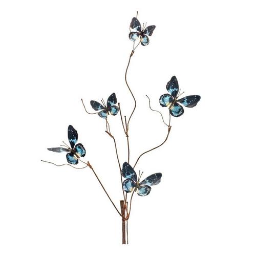 Melrose International Blue and Black Wire Butterfly Spray (Set of 6) - Primary Image