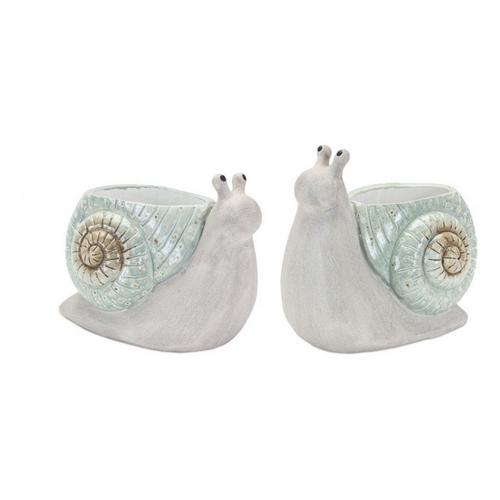Melrose International Whimsical Terra Cotta Garden Snail Planter (Set of 2) - Primary Image