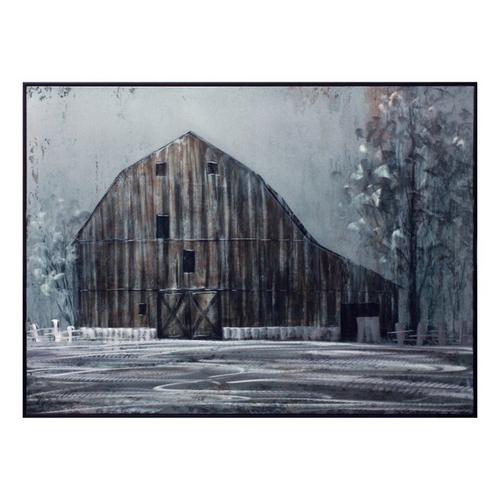 Melrose International 31.5"L Metal Framed Modern Barn Canvas Painting Wall Art - Primary Image