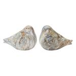 Melrose International Terra Cotta Bird with Marble Design (Set of 2) - Thumbnail 1 of 4