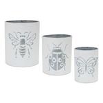 Melrose International Brushed Metal Insect Pot (Set of 3) - Thumbnail 1 of 5