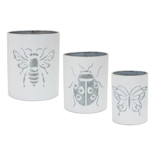 Melrose International Brushed Metal Insect Pot (Set of 3) - Primary Image