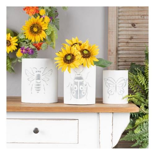 Melrose International Brushed Metal Insect Pot (Set of 3) - Primary Image