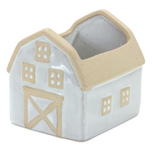 Melrose International Neutral Porcelain House and Barn Planter (Set of 2) - Primary Image