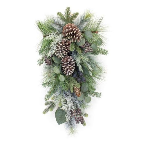 Melrose International 27"H Polyester/PVC Pine/Berry/Eucalyptus Swag - Primary Image