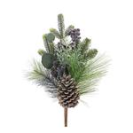 Melrose International 18"H Polyester/PVC Pine/Berry/Eucalyptus Pick (Set of 2) - Thumbnail 2 of 3