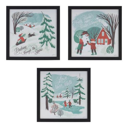 Melrose International 10"SQ Plastic/MDF Snow Frame (Set of 3) - Primary Image