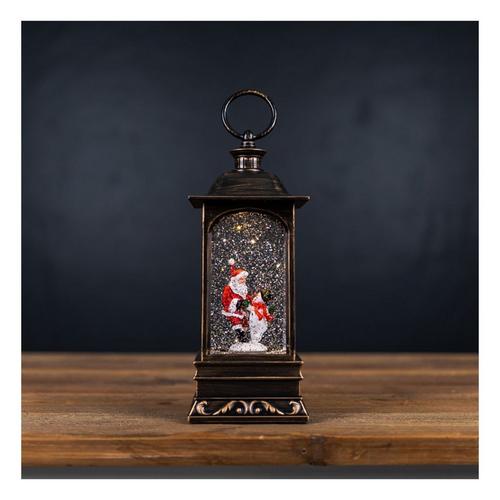 Melrose International 10.5"H Plastic Snow Globe Santa and Snowman - Primary Image