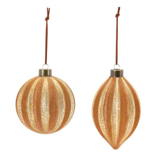 Melrose International Ribbed Glass Onion Ornament (Set of 12) - Primary Image