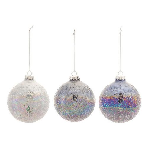 Melrose International 3"D Iredescent Glass Ball Ornament (Set of 12) - Primary Image