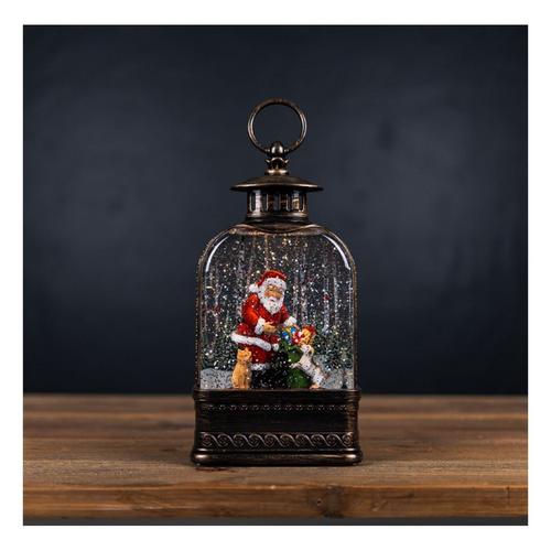 Melrose International 11.25"H Plastic Snow Globe Santa and Dog - Primary Image