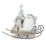 Melrose International 5"H Resin Santa on Sled (Set of 2) - Thumbnail 2 of 4