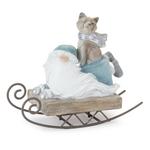 Melrose International 5"H Resin Santa on Sled (Set of 2) - Thumbnail 3 of 4