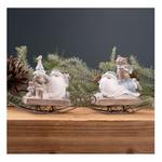 Melrose International 5"H Resin Santa on Sled (Set of 2) - Thumbnail 4 of 4