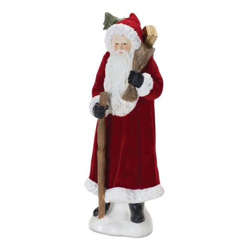 Melrose International 12"H Resin Santa (Set of 2) - Primary Image